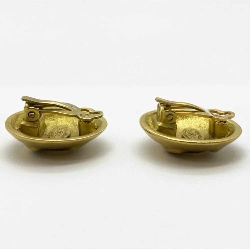 CHANEL Gold Iconic CC Logo Earrings
